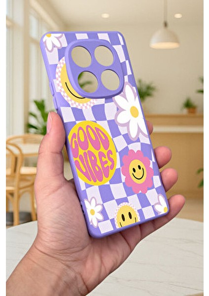 Xiaomi Redmi Note 14 Pro 5g Good Vibes Desenli Silikon Darbe Emici Klasik Korumalı Rubber KILIF277 modelleri