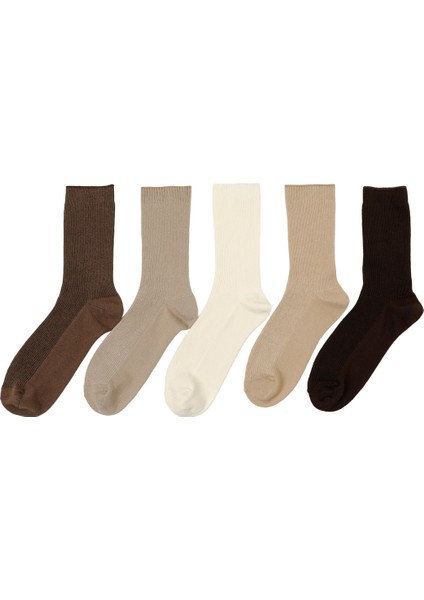 Basıc 5 Lı Skt-W 5pr Kahve Multı Kadın Soket Çorap