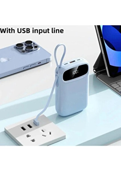 Pw-97 10.000MAH 2.4A, Lcd’li 1xusb-A Dahili Mikro Type-C, Lightning Powerbank