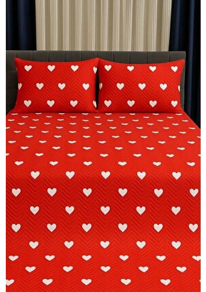 Çift Kişilik Pike Yatak Örtüsü Takımı 200x220 cm Kaliteli Materyal ile 2 Yastık Kılıflı