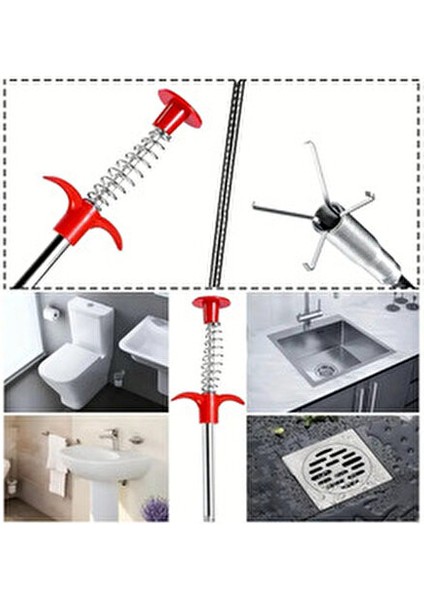 Lavabo Açma Teli 2 Metre Uzunlukta Tıkalı Lavabo Açma İçin 4 Kıskaçlı modelleri