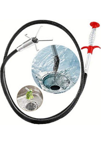 Lavabo Açma Teli 2 Metre Uzunlukta Tıkalı Lavabo Açma İçin 4 Kıskaçlı indirimleri