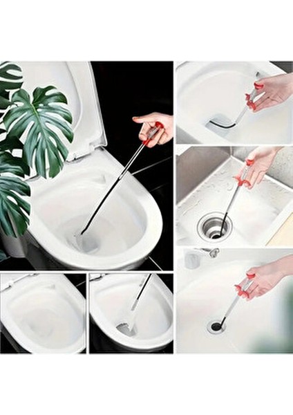 Lavabo Açma Teli 2 Metre Uzunlukta Tıkalı Lavabo Açma İçin 4 Kıskaçlı