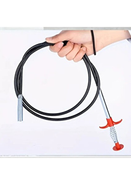 Lavabo Açma Teli 2 Metre Uzunlukta Tıkalı Lavabo Açma İçin 4 Kıskaçlı