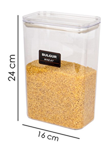 12'li Vakumlu Kapaklı Akrilik Erzak Saklama Kavanozu Kabı ve Kutusu 3 Litre Etiketli modelleri