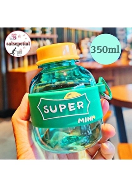 Mini Renkli Figürlü Su Şişesi 350ML Plastik Matara Dayanıklı ve Taşınabilir