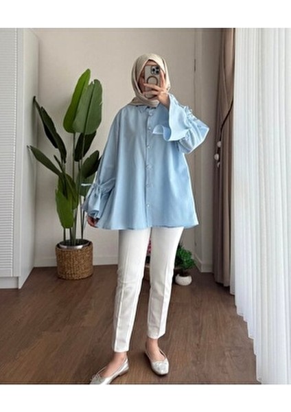 Arkası Pile Detaylı Tesettür Gömlek fiyatları
