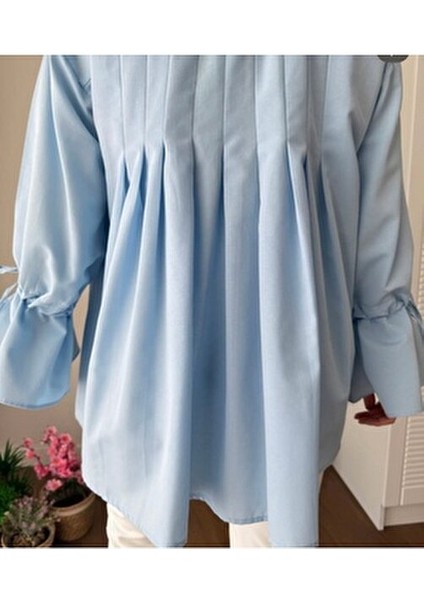 Arkası Pile Detaylı Tesettür Gömlek modelleri