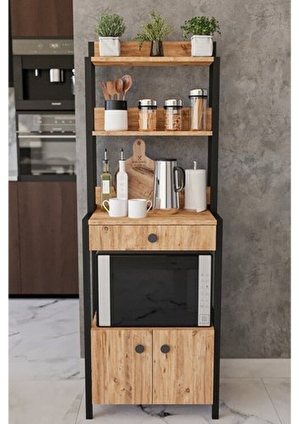 Çekmeceli 2 Kapaklı Çok Amaçlı Dolap Mutfak Bangosu Mikrodalga Fırın Mini Fırın Dolabı fırsatları