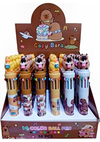 Capybara 10 Renk Yazabilen Tükenmez Kalem Kapibara Süslü Kalem modelleri