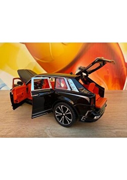 1:24 Çek Bırak Işıklı ve Sesli Rolls Royce Diecast Model Araba Siyah modelleri