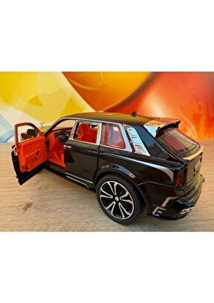 1:24 Çek Bırak Işıklı ve Sesli Rolls Royce Diecast Model Araba Siyah