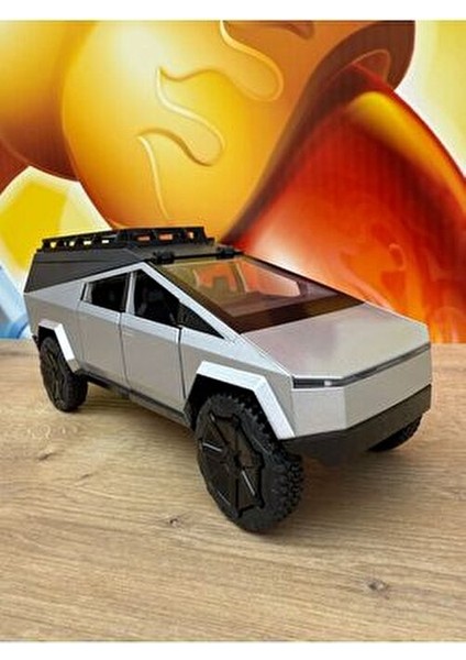 Tesla Cybertruck Diecast 1:24 Büyük Boy Tesla Model Oyuncak Araba Kapılar Açılır Işıklı ve Sesli fırsatları