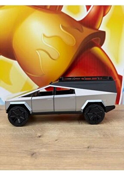 Tesla Cybertruck Diecast 1:24 Büyük Boy Tesla Model Oyuncak Araba Kapılar Açılır Işıklı ve Sesli indirimleri