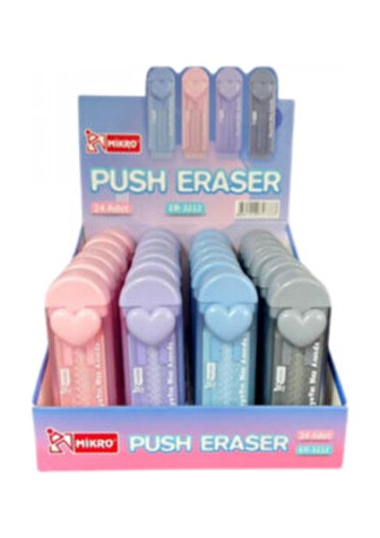 Kalp Şeklinde Xl Jumbo Sürgülü Silgi Falçata Silgi Mor Kalpli (1 Adet) fiyatları