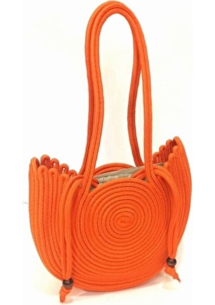 Kuğu Model Hasır Görünümlü Şık Kadın Omuz Çantası Basic Koleksiyon 27x40 cm