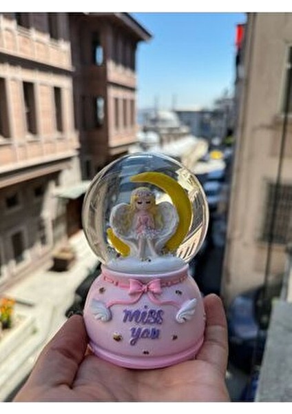 Sevgiliye Özel Miss You Gece Lambası Işıklı ve Orta Boy Kar Küresi
