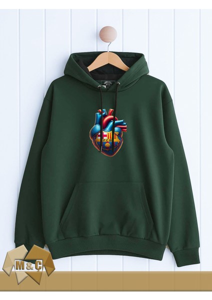 Barcelona 21 Erkek Kapşonlu Uzun Kollu Sweatshirt Mevsimlik Özel Tasarım Cepli Büyük Beden Hodie