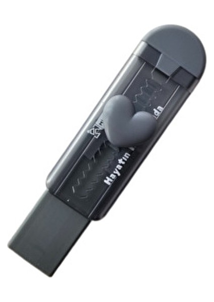 Kalp Şeklinde Xl Jumbo Sürgülü Silgi Falçata Silgi Gri Kalpli (1 Adet)