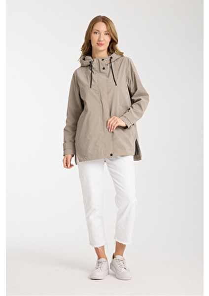 Kadın Rahat Kesim Kapüşonlu Trençkot fiyatları