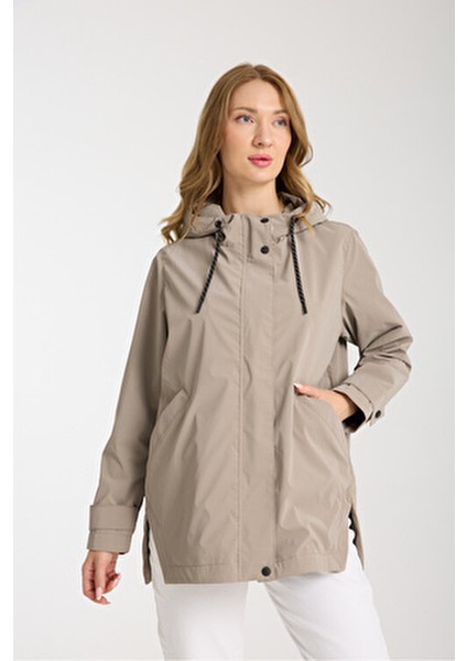 Kadın Rahat Kesim Kapüşonlu Trençkot modelleri