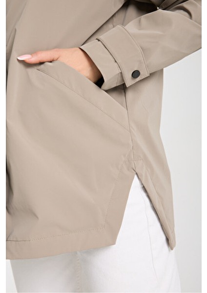 Kadın Rahat Kesim Kapüşonlu Trençkot