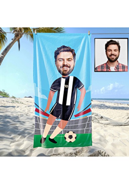 Kişiye Özel Mikrofiber Plaj ve Spor Havlusu 1 Adet Düz Desenli Taraftar Temalı