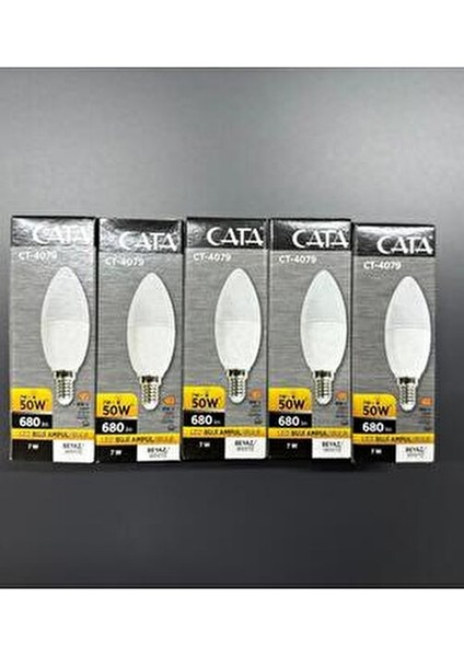 CT4079-(5 Adet) Ince Duy LED Lamba-Beyaz Işık 680LM E14