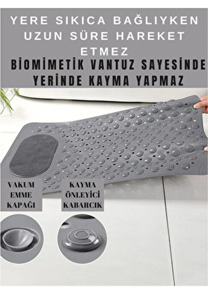 Home 1 Vantuzlu Banyo Paspası Beyaz Renk 36 x 69,5 cm Kaymaz Taban ve Yumuşak Tasarım