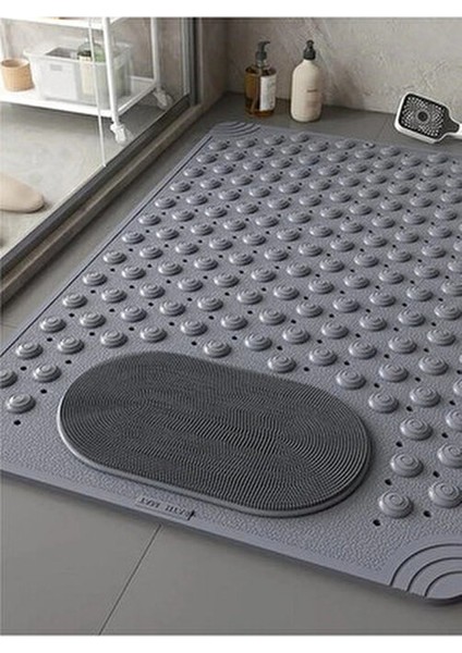 Home 1 Vantuzlu Banyo Paspası Beyaz Renk 36 x 69,5 cm Kaymaz Taban ve Yumuşak Tasarım