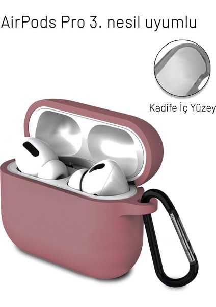 Airpods Pro 3. Nesil Uyumlu Içi Kadife Darbelere Dayanıklı Askı Aparatlı Lansman Silikon Kılıf