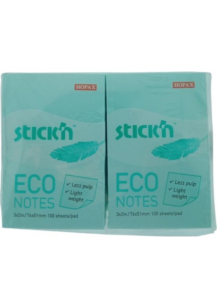 Stick'n Post-It Eco Pastel Mavi 76X51 100 Yp 12'li Paket