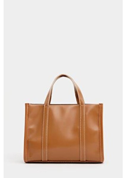 Taba Kadın Örgülü Mini El ve Omuz Çantası