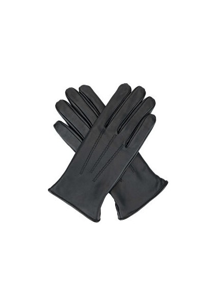 Kadın Hakiki Deri Siyah Deri Eldiven Eldıven