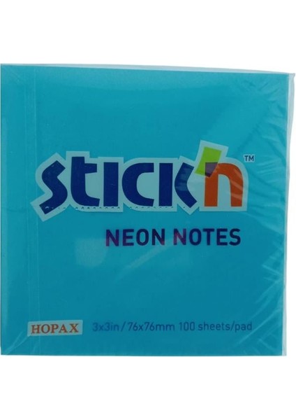 Stick'n Post-It Neon Mavi 76X76 100 Yp 12'li Paket