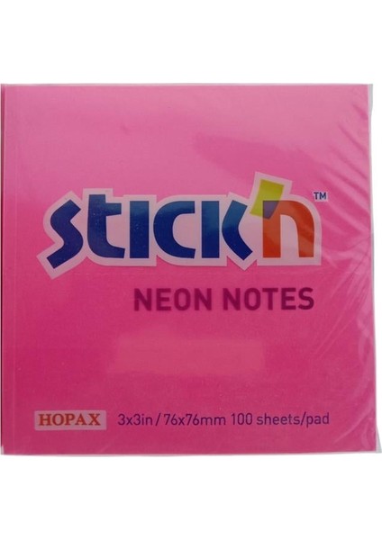 Stick'n Post-It Neon Magenta 76X76 100 Yp 12'li Paket