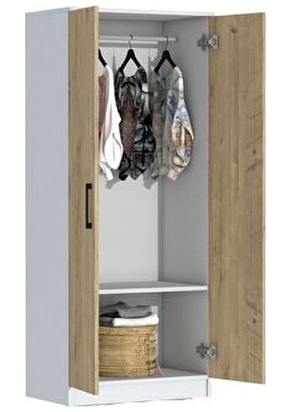 Noya 2 Kapaklı Gardrop Beyaz Çam indirimleri