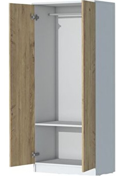 Noya 2 Kapaklı Gardrop Beyaz Çam