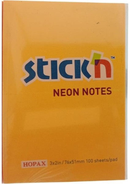 Stick'n Post-It Neon Turuncu 76X51 100 Yp 12'li Paket