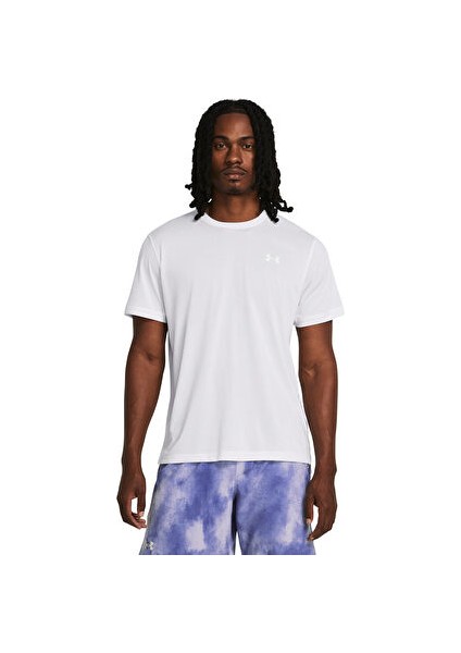 1382582-100 Ua Launch Shortsleeve Beyaz Erkek T-Shirt