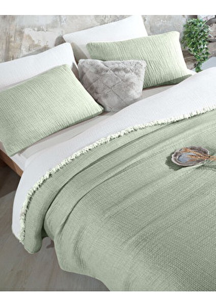 Adaçayı Yeşil 6 Kat Müslin Yorgan / Çift Kişilik 220X240 modelleri