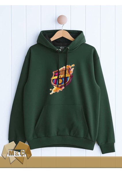 Barcelona 3 Erkek Kapşonlu Uzun Kollu Sweatshirt Mevsimlik 2 Ip Özel Tasarım Cepli Büyük Beden Hodie