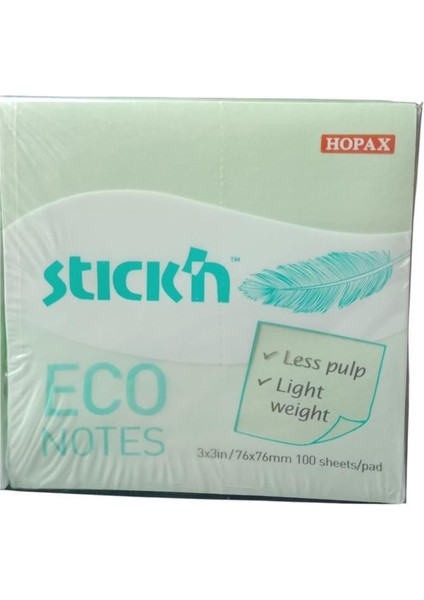 Stick'n Post-It Pastel Yeşil 76X76 100 Yp 12'li Paket