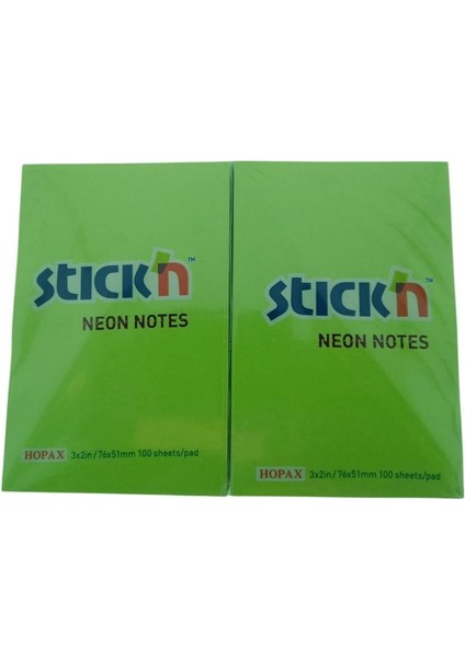 Stick'n Post-It Neon Yeşil 76X51 100 Yp 12'li Paket