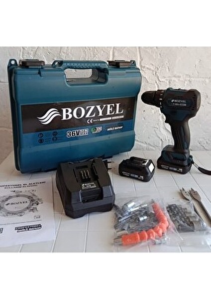 36 Volt Çift Akülü Şarjlı Matkap-Mini Canavar-Profesyonel Model-Setli-2 Yıl Garantili