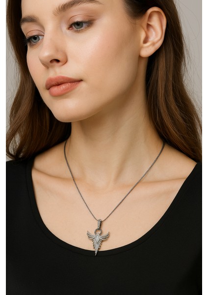 Angel Gümüş Çelik Kolye