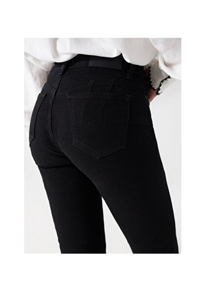 Orta Bel Cropped Fit Siyah Kadın Denim Pantolon 21006957 indirimleri