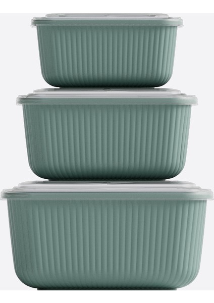 Iç Içe Geçmeli Snaplid Dikdörtgen Saklama Kabı (600 - 1100 - 1800 Ml) (Üçlü Set) modelleri