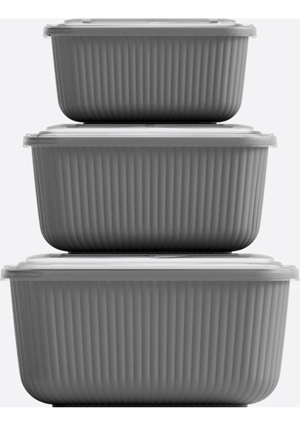 Iç Içe Geçmeli Snaplid Dikdörtgen Saklama Kabı (600 - 1100 - 1800 Ml) (Üçlü Set) indirimleri