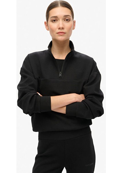 Siyah Kadın Standart Düz Sweatshirt W2012170A fiyatları